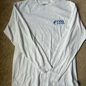 Vans White and Blue Long Sleeve Tee